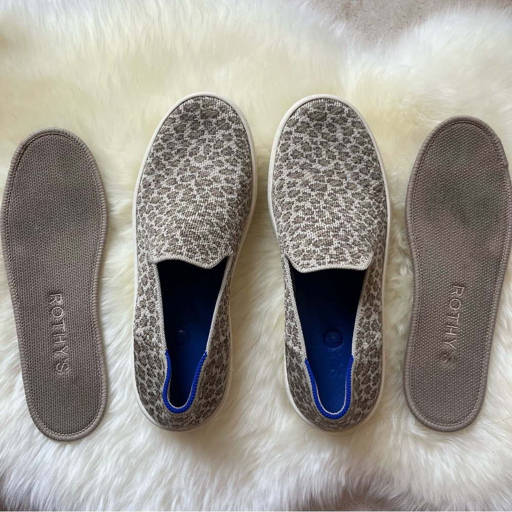 Rothy's The Original Slip On Sneakers in Cheetah Pebble Spot W6